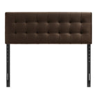 Modway Lily Stain-Resistant Performance Velvet Queen Size Headboard - Chocolate Brown-Five Mounting Positions