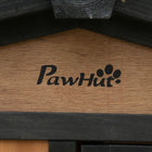 PawHut 69" Wooden Rabbit Hutch with Run Box and Slide-out Tray - Black-Removable bottom sliding trays under the main house for easy cleaning 