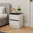 HOMCOM Nightstands for Bedroom - White - Set of 2-Colour: White, Black
