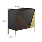 Modway Alchemist 36" Bathroom Vanity Cabinet - Black/Gold-8
