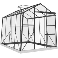Outsunny Polycarbonate Greenhouse with Sliding Door - 6' x 8' - Keeps heat in and blocks weather and small animals
 