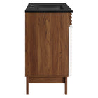 Modway Render 30" Bathroom Vanity - White/Walnut/Black-Integrated Countertop