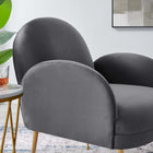 Modway Transcend Performance Velvet Armchair - Grey-Dense Foam Padding