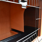 PawHut 2-Tier Rabbit Hutch with Ramp and Slide Out Tray - Orange-Lockable metal slide bolts on all doors (except door in the window) 