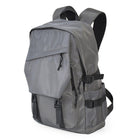 Club Rochelier Large Double Flap Front Backpack - Dark Grey-Adjustable padded straps