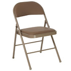 Flash Furniture HERCULES Series Double Braced Beige Vinyl Folding Chair-225 lb. Weight Capacity