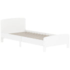Qaba Bed Frame for Kids - White-Low-to-ground design promises safe, independent climbing on and off
