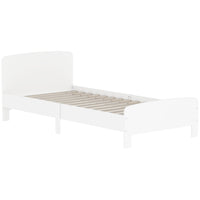 Qaba Bed Frame for Kids - White-Low-to-ground design promises safe, independent climbing on and off
