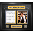 Sidney Crosby Pittsburgh Penguins 1000th Point Collage with Scoresheet - Framed Print - 28" x 24"-Premium scoresheet framed