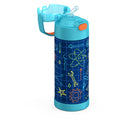 Thermos FUNtainer Vacuum Insulated Stainless Steel Water Bottle - 410mL - Robot Doodles-Keeps drinks cold for up to 12 hours