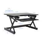 Rocelco EADR+MAFM Easy Lift Adjustable-Height Sit & Stand Desk Riser with Medium Anti-Fatigue Standing Mat, Black (EADRMAFM)-Manufacturer Limited 1-Year Warranty