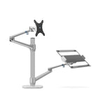 ShoppingAll 2-in-1 Monitor & Laptop or Dual Monitor Arm for 15-32" Monitors & 12-17" Laptop - Silver-6