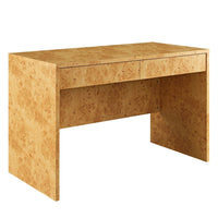 Modway Hudson 46.9" 2-Drawer Burl Wood Desk - Natural-Modern Desk