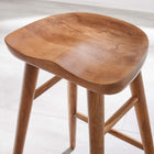 Modway Saville Backless Wood Counter Stools - Walnut - Set of 2-Splayed and Tapered Legs