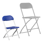 Flash Furniture Kids Blue Plastic Folding Chair - 10 Pack-18 Gauge Steel Frame