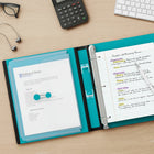 Staples Better Binder - 1-1/2" - Teal-D-rings close tightly to allow pages to turn easily