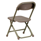 Flash Furniture Kids Brown Plastic Folding Chair - 10 Pack-Ergonomically Contoured Design with Brown Plastic Back and Seat