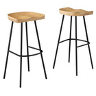 Modway Concord Backless Wood Bar Stools - Oak - Set of 2-Mango Wood Bar Stools