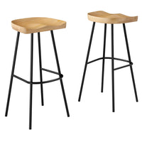 Modway Concord Backless Wood Bar Stools - Oak - Set of 2-Mango Wood Bar Stools