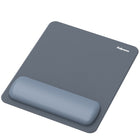 Fellowes Breyta Mousepad Wrist Rest with HEX Cushion - Blue-Protect your desktop and enhance mousing performance with the optical and laser mouse-friendly mousepad