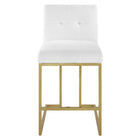 Modway Privy Upholstered Fabric Counter Stool - Gold White - Set of 2-Counter Stool Weight Capacity: 331 lb