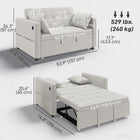 HOMCOM Pull Out Sleeper Sofa Bed with USB Charging and Adjustable Backrest - Beige-USB-A and USB-C ports keep devices charged conveniently