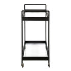 Hudson&Canal Cooper 33"W Bar Cart - Blackened Bronze-Clean with a soft, dry cloth and no harsh chemicals or abrasive cleaning materials