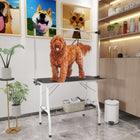 PawHut Dog Grooming Table with Adjustable Arms - Black-Two leashes with metal buckles secure pets up to 110 lbs. (50 kg)