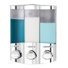 Better Living Euro Dispenser Trio - Chrome-Versatile dispenser can be mounted either in the corner or flat on a wall