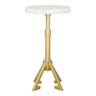 Zuo Maurice Side Table - White/Gold-3 year limited warranty