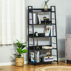 HOMCOM Modern Bookshelf Storage with 5-Tier Wide Shelving - Black-Books, magazines, framed photos and some daily essentials can be organized on shelf 