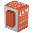 JAM Paper Plastic Pen Holder - Orange-A Perfect way to keep all your pens, pencils, and office supplies organized at your desk whether in school, at the office, at home, or on the go!