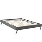 Modway Loryn Fabric Queen Bed Frame with Round Splayed Legs - Grey-Solid Wood Frame