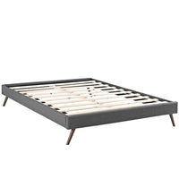 Modway Loryn Fabric Queen Bed Frame with Round Splayed Legs - Grey-Solid Wood Frame