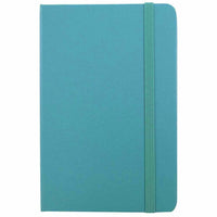 JAM Paper Hardcover Notebook With Elastic - Travel Journal - 4" x 6" - Caribbean Blue - 70 Lined Sheets-Color: Caribbean Blue . Be stylish and organized with a colorful note book.