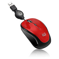 Adesso iMouse S8R RGB Wired USB Mouse - Red-RGB wired USB mouse with retractable cable