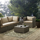 Modway Cerelia Moroccan Trellis Indoor/Outdoor Area Rug - 5 ft W x 8 ft L - Beige/Light Green-Tight Low Pile Weave