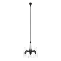 Modway Beacon 3-Light Pendant Light - Clear/Black-Modern 3-Light Pendant