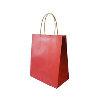 Wamaco Colour Kraft Shopper Bags - 8" x 4.75" x 10.5" - Red - 100 Pack-Kraft colour shoppers