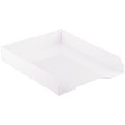 JAM Paper Stackable Paper Organizer Tray - White-Front-Load Desk Top Letter Tray | Colour: Clean White