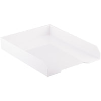 JAM Paper Stackable Paper Organizer Tray - White-Front-Load Desk Top Letter Tray | Colour: Clean White