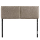 Modway Lindee Boucle Fabric Queen Headboard - Oatmeal-Wood Legs