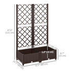 Outsunny Plastic Raised Garden Bed with Trellis - 32" x 16" x 48" -Drainage holes and plugs prevent overwatering, ensuring healthier plants
