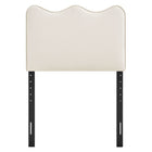 Modway Athena Stain-Resistant Performance Velvet Twin Size Headboard - Alabaster-Seven Adjustable Mounting Positions