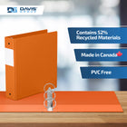 Davis Group Premium Economy Binder - Round Ring - 2" - Orange - 6 Pack-Ideal for Conferences, Reference, Colleges & Universities