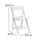 Flash Furniture HERCULES White Resin Folding Chair with White Vinyl Padded Seat - 4 Pack-CA117 Fire Retardant Foam