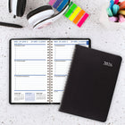 Staples 2026 Weekly/Monthly Planner - 8" H x 4-7/8" W - Black - Bilingual-Three year holiday list, telephone/address pages, Canada time zones map and ruled notes pages