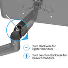 ShoppingAll Pneumatic Dual Gas Spring Dual Monitor Wall Mount - Black-Swivel +/-90 degrees in either direction