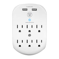 Westinghouse Wall Surge Tap - 6 USB Ports-490J Surge Protection