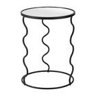 Zuo Bastia Side Table - Black-Mirror Glass round shape tabletop